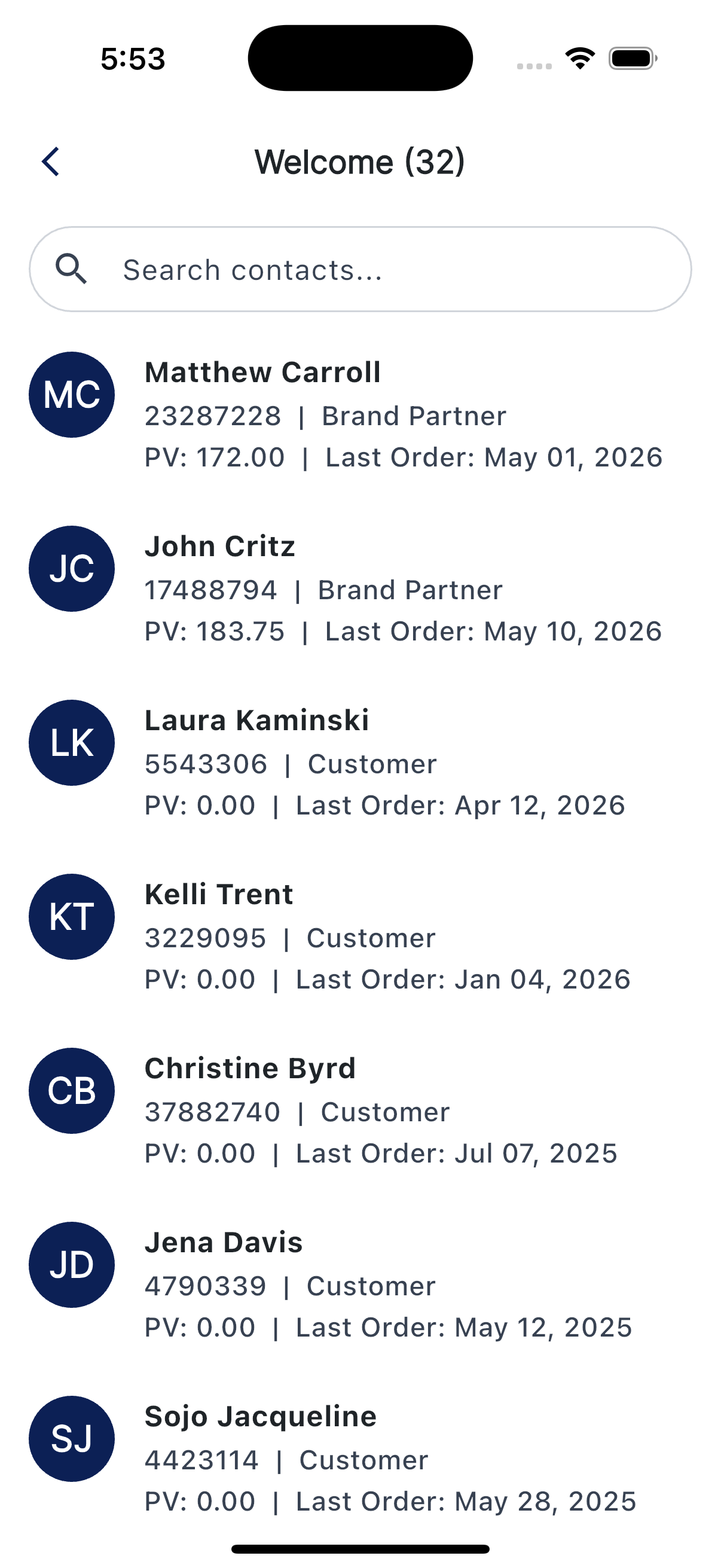 Recipient list for a single send